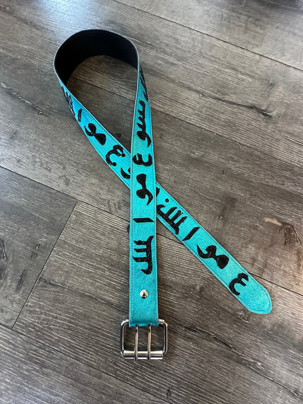 Jesus is king Arabic lamb leather belt