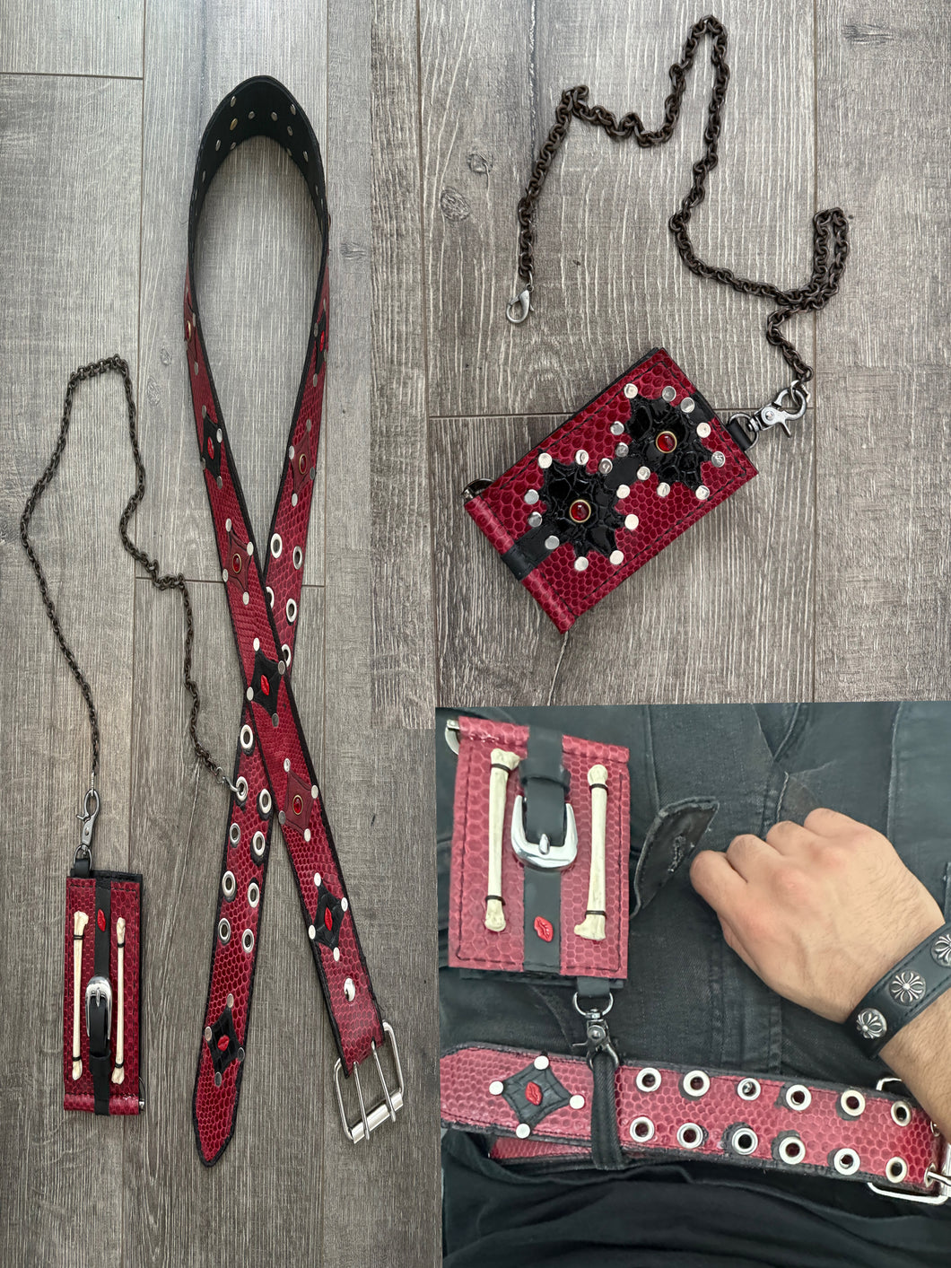 Snake skin double side wallet